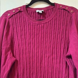Kim Rogers Berry Ribbed Sweater